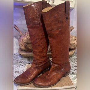 Frye pull on knee high boots